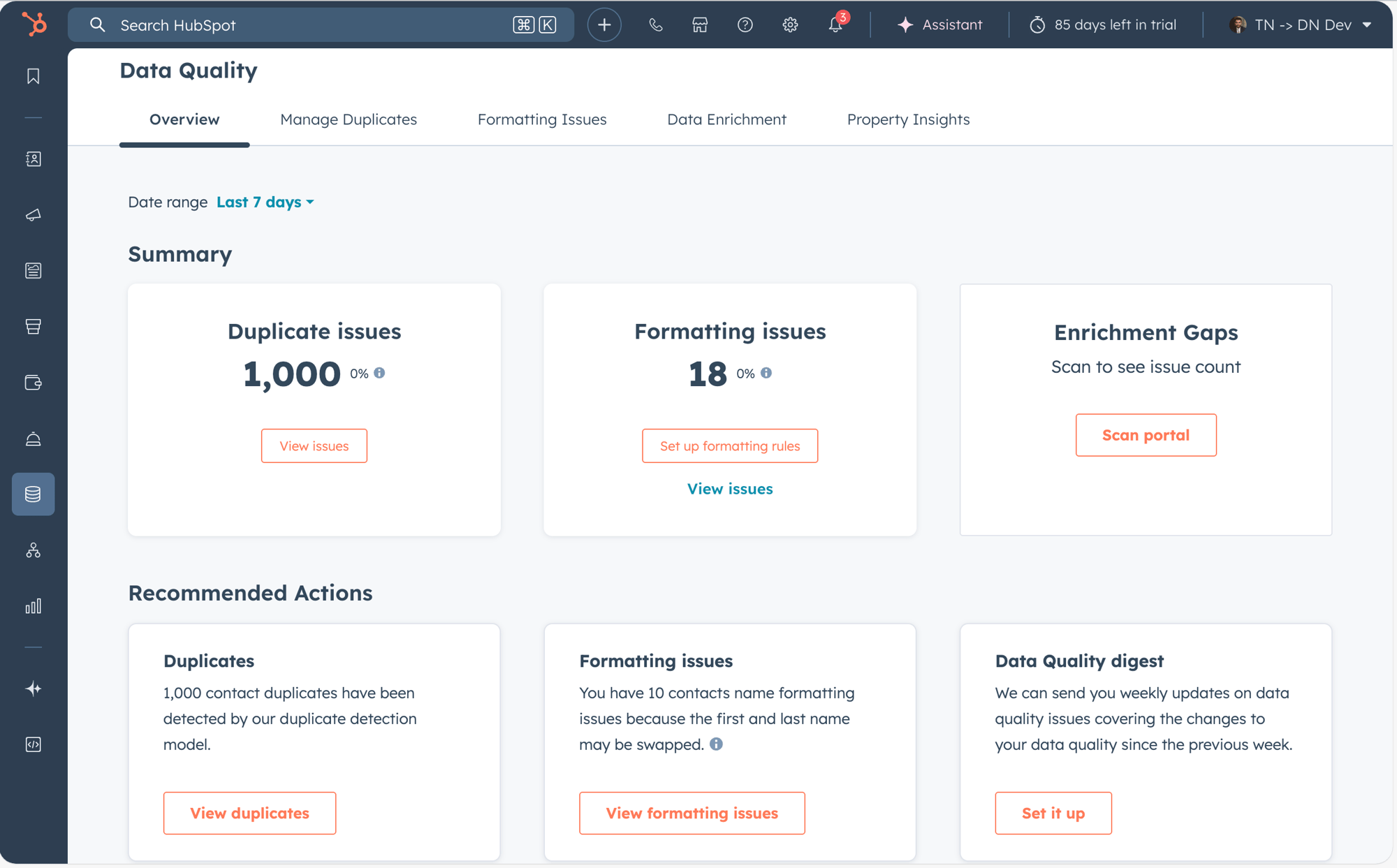 Data Hygiene Screenshot